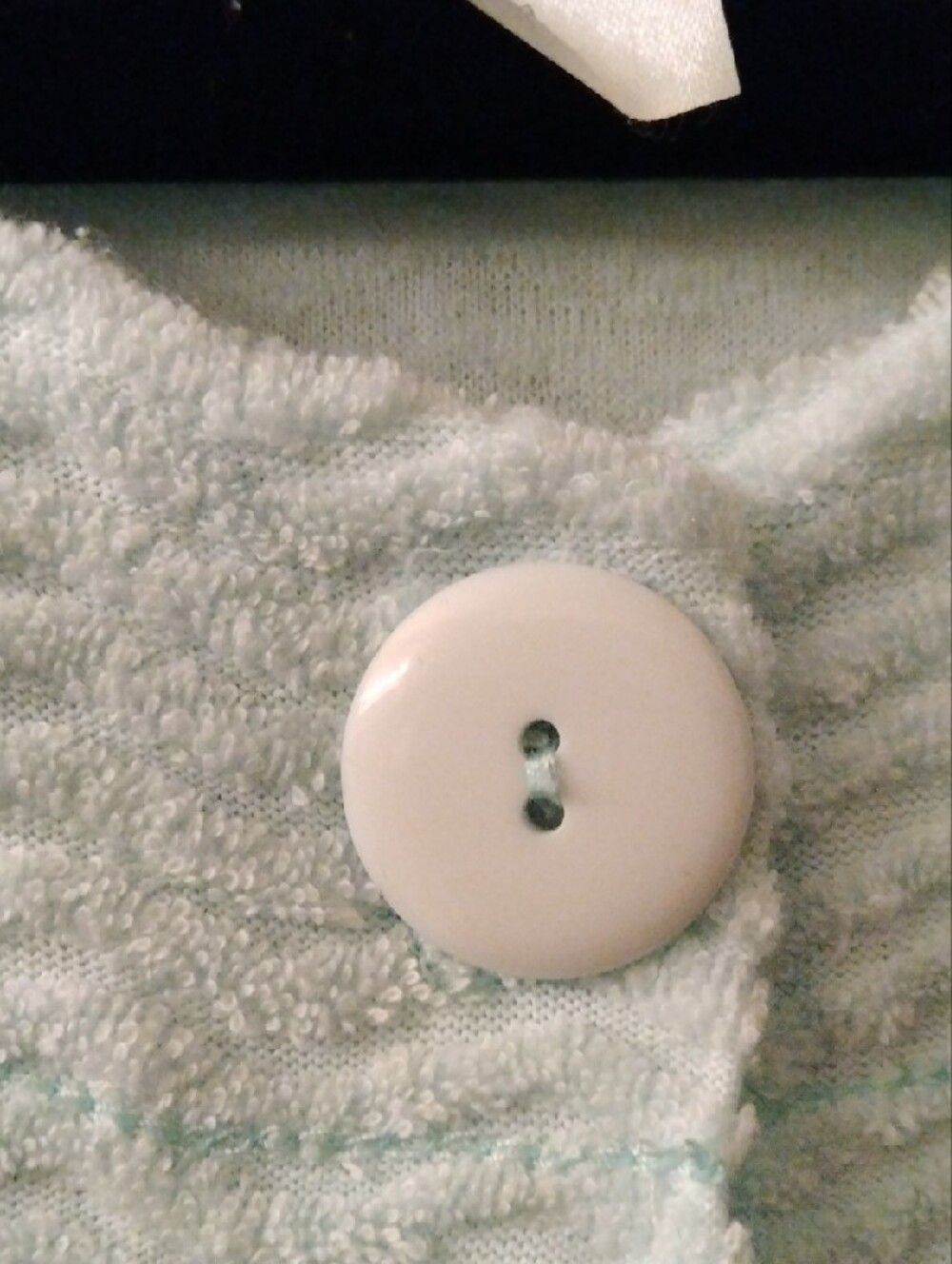 Light Aqua Button-Front Knit House Coat - Picture 8 of 11